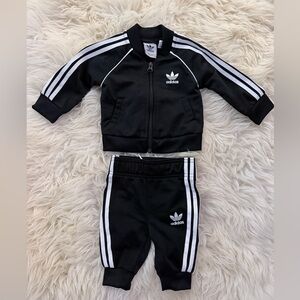 Adidas Infant Black and White Tracksuit 0-3m